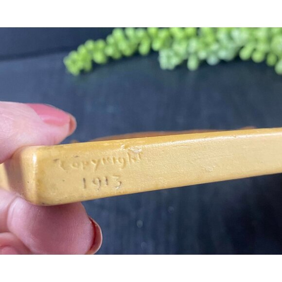 Antique IVOREX 1913 "The March Of Myles Standish" Wall Plaque With Hanger - Picture 4 of 15